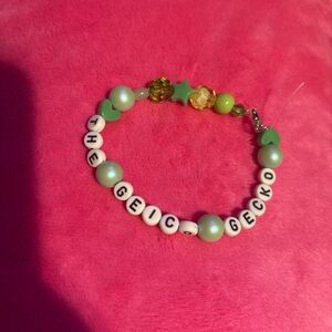 Green “The Geico Gecko” Beaded Bracelet